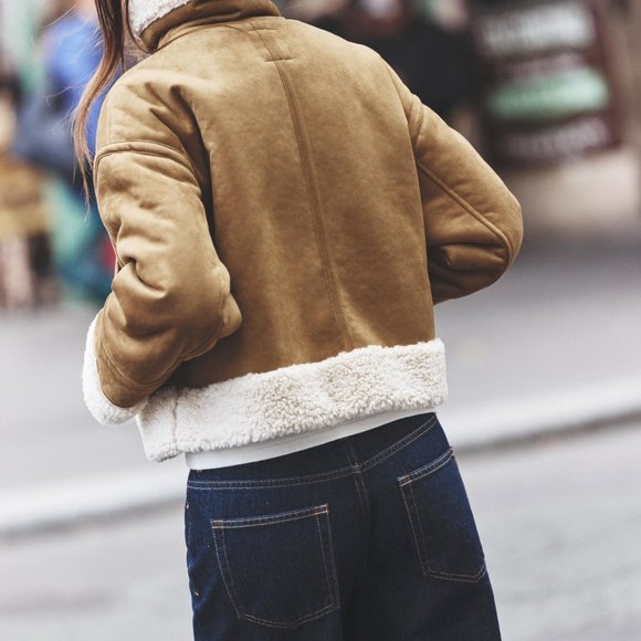 Zara DOUBLE-FACED CENTERED ZIPPER JACKET - Picture 2 of 10